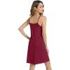 imageWiWi Viscose from Bamboo Nightgowns for Women Spaghetti Strap Sleep Dress Sexy Chemises Nightshirt SXXLWine