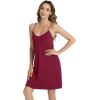 imageWiWi Viscose from Bamboo Nightgowns for Women Spaghetti Strap Sleep Dress Sexy Chemises Nightshirt SXXLWine