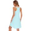 imageWiWi Viscose from Bamboo Nightgowns for Women Summer Tank Pajama Gowns Sleeveless Sleep Shirts SXXLAqua