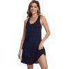 imageWiWi Viscose from Bamboo Nightgowns for Women Summer Tank Pajama Gowns Sleeveless Sleep Shirts SXXLNavyWhite Dots