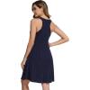 imageWiWi Viscose from Bamboo Nightgowns for Women Summer Tank Pajama Gowns Sleeveless Sleep Shirts SXXLNavyWhite Dots