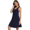 imageWiWi Viscose from Bamboo Nightgowns for Women Summer Tank Pajama Gowns Sleeveless Sleep Shirts SXXLNavyWhite Dots