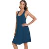 imageWiWi Viscose from Bamboo Nightgowns for Women Summer Tank Pajama Gowns Sleeveless Sleep Shirts SXXLPeacock Blue