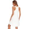imageWiWi Viscose from Bamboo Nightgowns for Women Summer Tank Pajama Gowns Sleeveless Sleep Shirts SXXLWhite