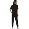 imageWiWi Viscose from Bamboo Pajamas Set for Women Short Sleeve Loungewear 2 Piece Outfit Long Pants Jogger Sets Pjs SXXLBlack