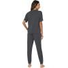 imageWiWi Viscose from Bamboo Pajamas Set for Women Short Sleeve Loungewear 2 Piece Outfit Long Pants Jogger Sets Pjs SXXLCharcoal
