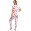 imageWiWi Viscose from Bamboo Pajamas Set for Women Short Sleeve Loungewear 2 Piece Outfit Long Pants Jogger Sets Pjs SXXLCoffee Cup