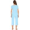 imageWiWi Viscose from Bamboo Pajamas Set for Women Summer Sleepwear Pjs Comfy Short Sleeve Tops Capri Pants Sets SXXLBpale Blue
