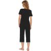 imageWiWi Viscose from Bamboo Pajamas Set for Women Summer Sleepwear Pjs Comfy Short Sleeve Tops Capri Pants Sets SXXLCblack