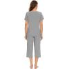imageWiWi Viscose from Bamboo Pajamas Set for Women Summer Sleepwear Pjs Comfy Short Sleeve Tops Capri Pants Sets SXXLCheather Grey