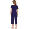 imageWiWi Viscose from Bamboo Pajamas Set for Women Summer Sleepwear Pjs Comfy Short Sleeve Tops Capri Pants Sets SXXLCnavy