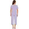 imageWiWi Viscose from Bamboo Pajamas Set for Women Summer Sleepwear Pjs Comfy Short Sleeve Tops Capri Pants Sets SXXLCtaro Purple