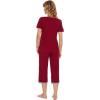 imageWiWi Viscose from Bamboo Pajamas Set for Women Summer Sleepwear Pjs Comfy Short Sleeve Tops Capri Pants Sets SXXLCwine
