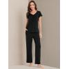 imageWiWi Viscose from Bamboo Pajamas for Women Soft Short Sleeve Pajama Set with Pants Pjs Lightweight Loungewear SXXLAblack