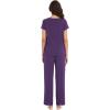 imageWiWi Viscose from Bamboo Pajamas for Women Soft Short Sleeve Pajama Set with Pants Pjs Lightweight Loungewear SXXLAdark Purple