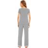imageWiWi Viscose from Bamboo Pajamas for Women Soft Short Sleeve Pajama Set with Pants Pjs Lightweight Loungewear SXXLAheather Grey