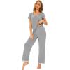 imageWiWi Viscose from Bamboo Pajamas for Women Soft Short Sleeve Pajama Set with Pants Pjs Lightweight Loungewear SXXLAheather Grey