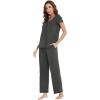 imageWiWi Viscose from Bamboo Pajamas for Women Soft Short Sleeve Pajama Set with Pants Pjs Lightweight Loungewear SXXLAiron Grey