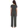 imageWiWi Viscose from Bamboo Pajamas for Women Soft Short Sleeve Pajama Set with Pants Pjs Lightweight Loungewear SXXLAiron Grey