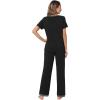 imageWiWi Viscose from Bamboo Pajamas for Women Soft Short Sleeve Pajama Set with Pants Pjs Lightweight Loungewear SXXLBblack