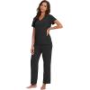 imageWiWi Viscose from Bamboo Pajamas for Women Soft Short Sleeve Pajama Set with Pants Pjs Lightweight Loungewear SXXLBcharcoal Heather