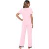 imageWiWi Viscose from Bamboo Pajamas for Women Soft Short Sleeve Pajama Set with Pants Pjs Lightweight Loungewear SXXLBpink