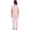 imageWiWi Viscose from Bamboo Pajamas for Women Soft Short Sleeve Pajama Set with Pants Pjs Lightweight Loungewear SXXLBsolid Pink