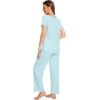 imageWiWi Viscose from Bamboo Pajamas for Women Soft Short Sleeve Pajama Set with Pants Pjs Lightweight Loungewear SXXLCaqua