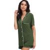imageWiWi Viscose from Bamboo Soft Pajamas Set for Women Button Down Short Pajama Sets Plus Size Pjs Shorts Sleepwear S4XAarmy Green