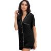 imageWiWi Viscose from Bamboo Soft Pajamas Set for Women Button Down Short Pajama Sets Plus Size Pjs Shorts Sleepwear S4XAblack