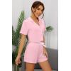 imageWiWi Viscose from Bamboo Soft Pajamas Set for Women Button Down Short Pajama Sets Plus Size Pjs Shorts Sleepwear S4XAmisty Rose