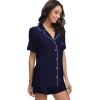 imageWiWi Viscose from Bamboo Soft Pajamas Set for Women Button Down Short Pajama Sets Plus Size Pjs Shorts Sleepwear S4XAnavy