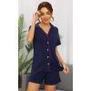 imageWiWi Viscose from Bamboo Soft Pajamas Set for Women Button Down Short Pajama Sets Plus Size Pjs Shorts Sleepwear S4XAnavyPurple
