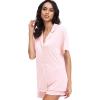 imageWiWi Viscose from Bamboo Soft Pajamas Set for Women Button Down Short Pajama Sets Plus Size Pjs Shorts Sleepwear S4XApink