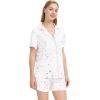 imageWiWi Viscose from Bamboo Soft Pajamas Set for Women Button Down Short Pajama Sets Plus Size Pjs Shorts Sleepwear S4XAwhite Stars