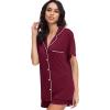 imageWiWi Viscose from Bamboo Soft Pajamas Set for Women Button Down Short Pajama Sets Plus Size Pjs Shorts Sleepwear S4XAwine