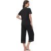 imageWiWi Viscose from Bamboo Soft Pajamas Set for Women Button Down Short Pajama Sets Plus Size Pjs Shorts Sleepwear S4XCblack