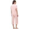 imageWiWi Viscose from Bamboo Soft Pajamas Set for Women Button Down Short Pajama Sets Plus Size Pjs Shorts Sleepwear S4XCcream Pink