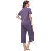 imageWiWi Viscose from Bamboo Soft Pajamas Set for Women Button Down Short Pajama Sets Plus Size Pjs Shorts Sleepwear S4XClavender