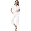 imageWiWi Viscose from Bamboo Soft Pajamas Set for Women Button Down Short Pajama Sets Plus Size Pjs Shorts Sleepwear S4XCwhite Stars