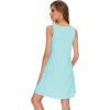 imageWiWi Viscose from Bamboo Tank Nightgown for Women Scoop Neck Sleeveless Sleep Shirts Pajamas Gowns SXXLAqua