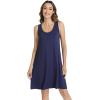 imageWiWi Viscose from Bamboo Tank Nightgown for Women Scoop Neck Sleeveless Sleep Shirts Pajamas Gowns SXXLNavy
