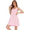 imageWiWi Viscose from Bamboo Tank Nightgown for Women Scoop Neck Sleeveless Sleep Shirts Pajamas Gowns SXXLPink