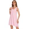 imageWiWi Viscose from Bamboo Tank Nightgown for Women Scoop Neck Sleeveless Sleep Shirts Pajamas Gowns SXXLPink