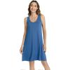 imageWiWi Viscose from Bamboo Tank Nightgown for Women Scoop Neck Sleeveless Sleep Shirts Pajamas Gowns SXXLPrussian Blue