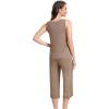 imageWiWi Women Pajama Set Sleeveless Top with Capri Pants Viscose from Bamboo Super Soft VNeck Tank Sleepwear PJ Sets SXXLAcamel