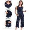 imageWiWi Women Pajama Set Sleeveless Top with Capri Pants Viscose from Bamboo Super Soft VNeck Tank Sleepwear PJ Sets SXXLAnavy Stars