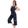 imageWiWi Women Pajama Set Sleeveless Top with Capri Pants Viscose from Bamboo Super Soft VNeck Tank Sleepwear PJ Sets SXXLAnavy Stars