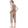 imageWiWi Women Pajama Set Sleeveless Top with Capri Pants Viscose from Bamboo Super Soft VNeck Tank Sleepwear PJ Sets SXXLBcamel
