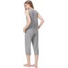 imageWiWi Women Pajama Set Sleeveless Top with Capri Pants Viscose from Bamboo Super Soft VNeck Tank Sleepwear PJ Sets SXXLBheather Grey